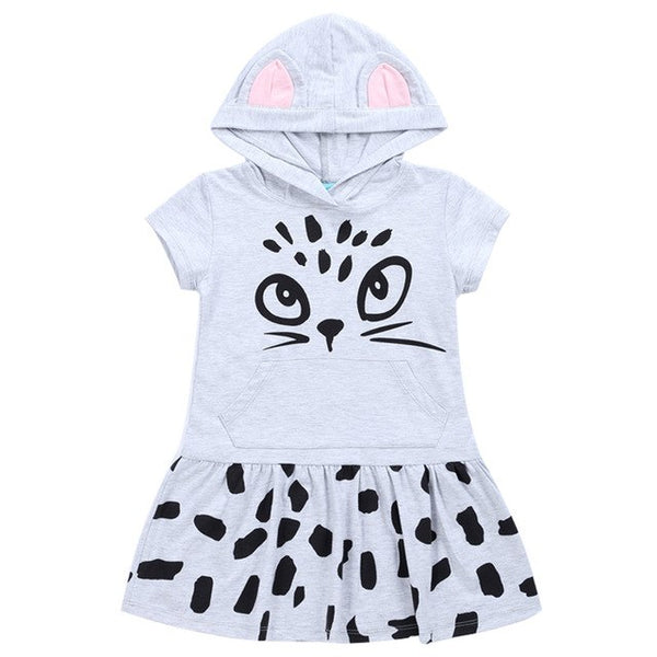 Bear Leader Girls Dresses New Summer 2018 Children Letter Striped O-Neck Style Fashion Girl Dress White Black Kids Clothes