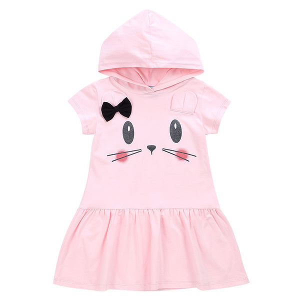 Bear Leader Girls Dresses New Summer 2018 Children Letter Striped O-Neck Style Fashion Girl Dress White Black Kids Clothes