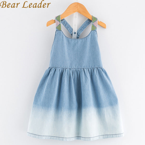 Bear Leader Girls Denim Dress 2018 New Summer Dress European and American Style Kids Dress Children Clothing 3-7Y Girls Clothes