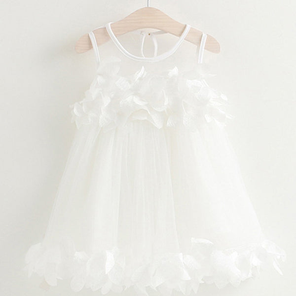Bear Leder Girls Dress 2018 Brand Flowers Ball Gown for Girls Summer Sleeveless Appliques Solid Cute Dress for Princess Dress