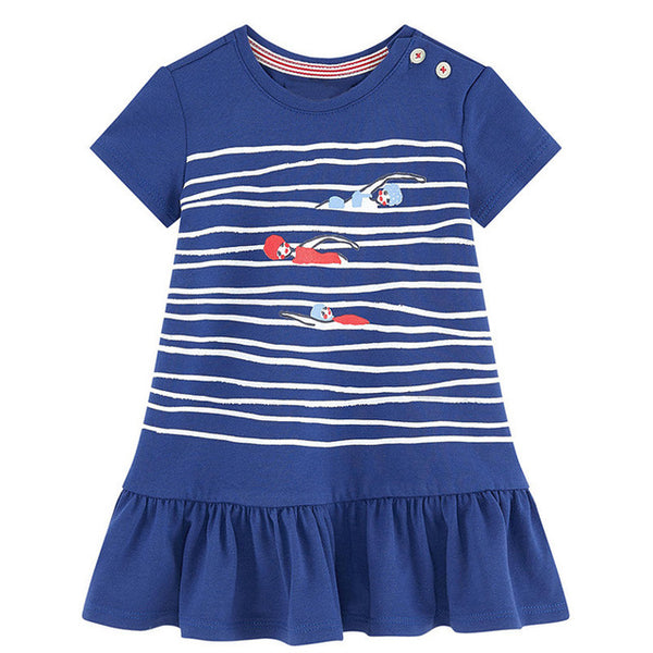 Bear Leader Girls Dress 2018 New Summer Style Baby Girls Dresses Sleeveless Lace Cartoon Cat Printing for Princess Dress 18M-6Ys