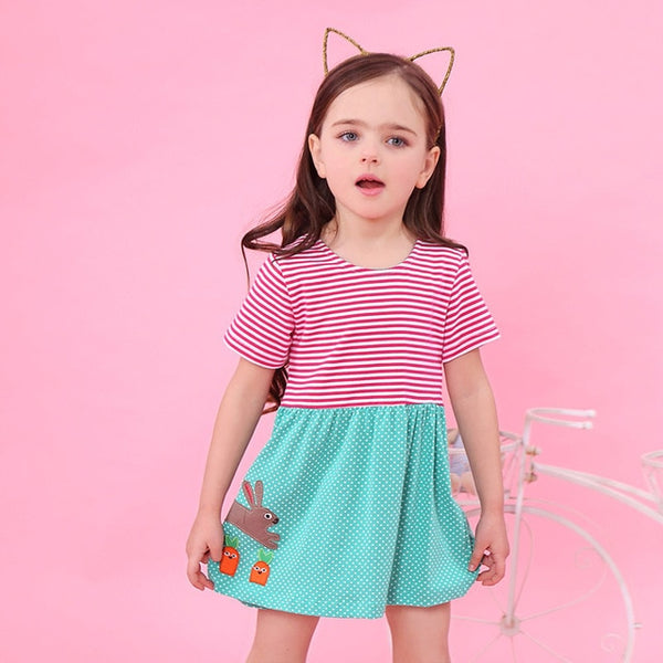 Bear Leader Girls Dress 2018 New Summer Style Baby Girls Dresses Sleeveless Lace Cartoon Cat Printing for Princess Dress 18M-6Ys