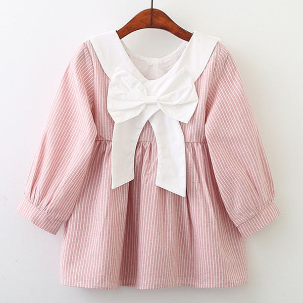 Bear Leader Girls Dress 2018 Autumn Style Princess Dress Children Clothing  Long Sleeves Striped Bow Design for Girls Clothes