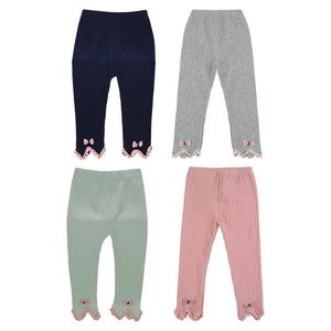 Kids Girls Cute Fashion Knitting Leggings Baby Girls Spring Autumn Cotton Solid Color Warm Pants Long Tight Pants