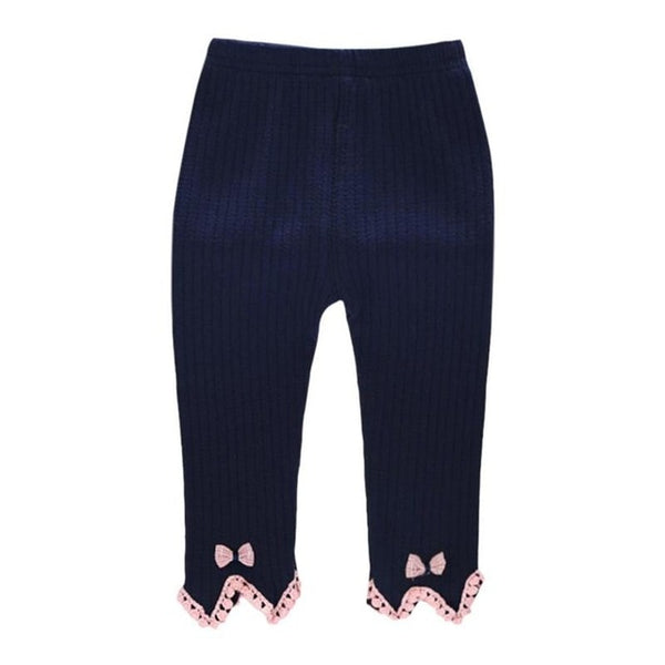Kids Girls Cute Fashion Knitting Leggings Baby Girls Spring Autumn Cotton Solid Color Warm Pants Long Tight Pants