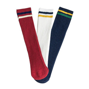 3 Pairs/lot Cartoon Cute Stripes Cotton Kids Girls Knee High Long Fox Socks