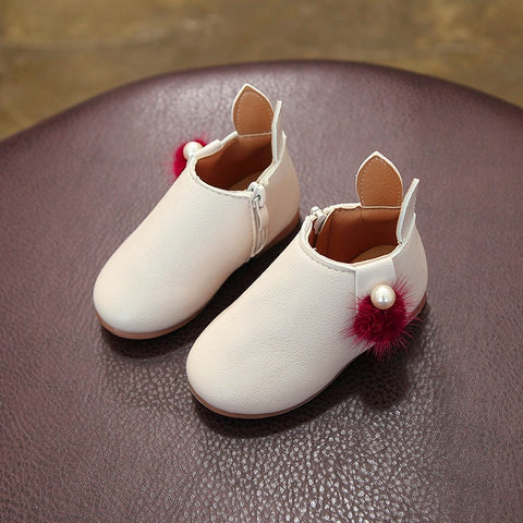 Baby Girl Shoes Boots Breathable Low-Heeled Kids Girls Shoes Spring Fashionable Children Shoes PU Leather