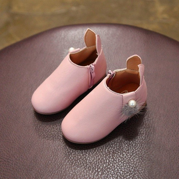 Baby Girl Shoes Boots Breathable Low-Heeled Kids Girls Shoes Spring Fashionable Children Shoes PU Leather