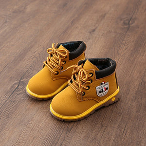 Baby Girl Shoes Boots Children Shoes PU Leather Waterproof Breathable Low-Heeled Ankle Girls Shoes