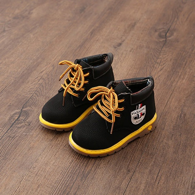Baby Girl Shoes Boots Children Shoes PU Leather Waterproof Breathable Low-Heeled Ankle Girls Shoes
