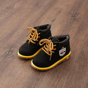 Baby Girl Shoes Boots Children Shoes PU Leather Waterproof Breathable Low-Heeled Ankle Girls Shoes