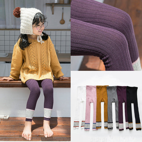 Baby Kid Girls Autumn Winter Tights Cable Knit Tights Leggings Stocking Pants