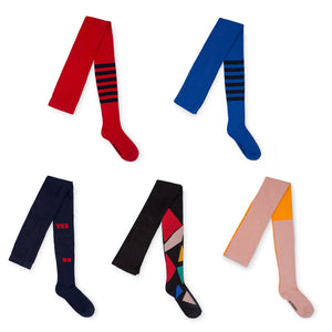 Bobo Choses Tights 2018 Autumn Baby Girls Geometric Striped Tights Cotton Knee Highs Children Patchwork Long Stockings for Kids