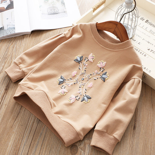 Bear Leader Girls T-shirt 2018 New Fashion Style Girl Tops Long Sleeve Floral Pattern Design For Children Tee Tops Kids Clothing