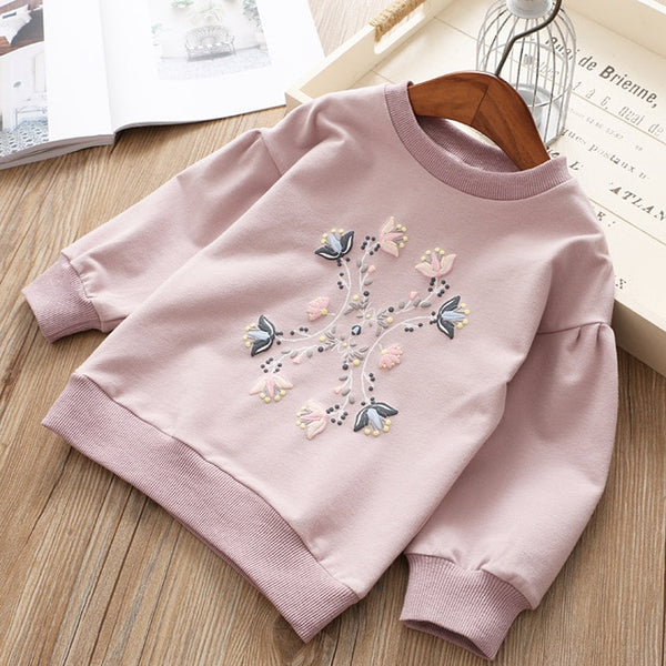Bear Leader Girls T-shirt 2018 New Fashion Style Girl Tops Long Sleeve Floral Pattern Design For Children Tee Tops Kids Clothing
