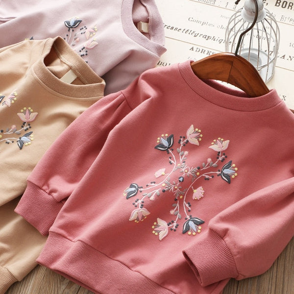 Bear Leader Girls T-shirt 2018 New Fashion Style Girl Tops Long Sleeve Floral Pattern Design For Children Tee Tops Kids Clothing
