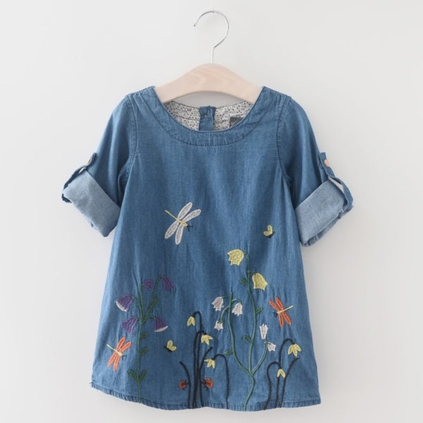 Bear Leader Girls Dresses 2018 New girls cute dress white belt denim dress sleeveless cotton summer dress lovely girls clothes