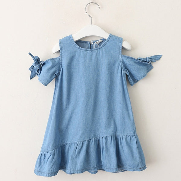 Bear Leader Girls Denim Dress 2018 Children Clothing Spring Casual Style Girls Clothes Butterfly Embroidery Dress Kids Clothes