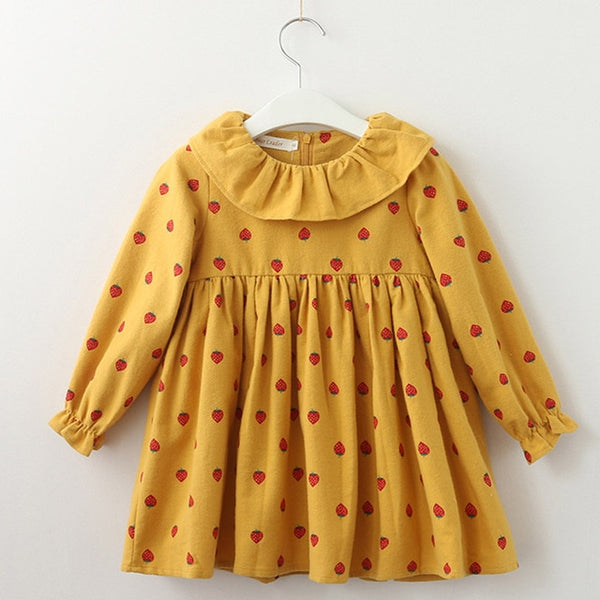 Bear Leader Girls Dress New Brand Spring Back Bow Dress for Girl Striped Robe Fille Ruffles Full Petal Sleeve Kids Clothing 3-7Y