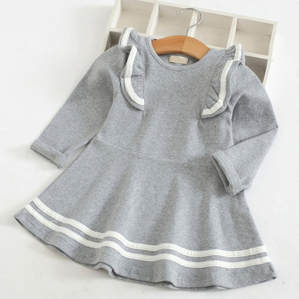 Bear Leader Autumn Long Sleeve Girls Dress New Casual Style Girls Clothes Cartoon Letter Pattern Printing Dress for Kids Clothes