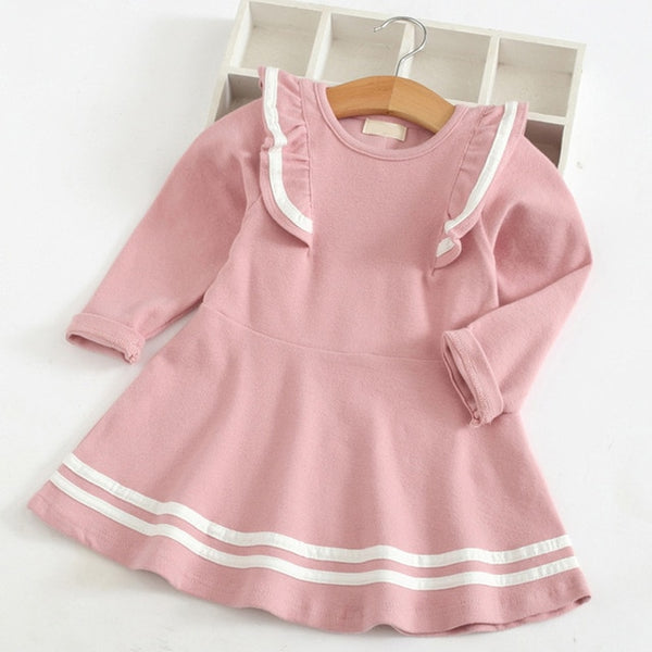Bear Leader Autumn Long Sleeve Girls Dress New Casual Style Girls Clothes Cartoon Letter Pattern Printing Dress for Kids Clothes