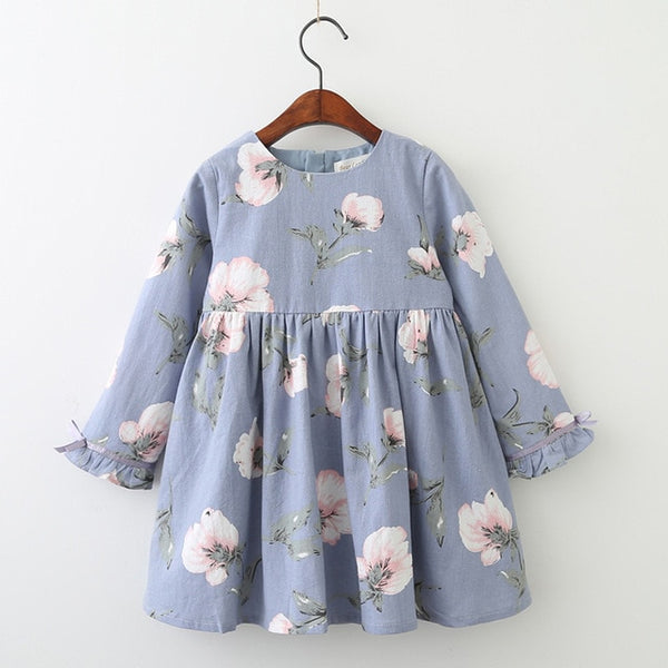 Bear Leader Autumn Long Sleeve Girls Dress New Casual Style Girls Clothes Cartoon Letter Pattern Printing Dress for Kids Clothes