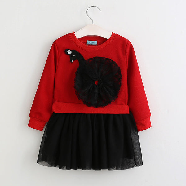 Bear Leader Autumn Long Sleeve Girls Dress New Casual Style Girls Clothes Cartoon Letter Pattern Printing Dress for Kids Clothes