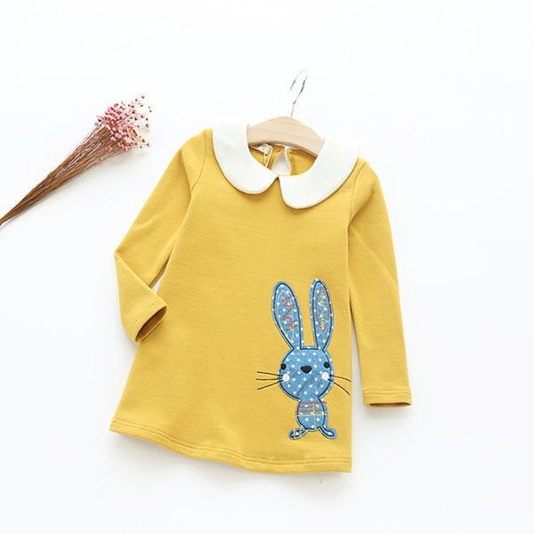 Bear Leader Autumn Long Sleeve Girls Dress New Casual Style Girls Clothes Cartoon Letter Pattern Printing Dress for Kids Clothes