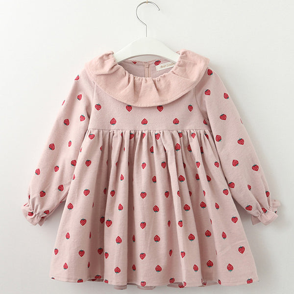 Bear Leader Autumn Long Sleeve Girls Dress New Casual Style Girls Clothes Cartoon Letter Pattern Printing Dress for Kids Clothes