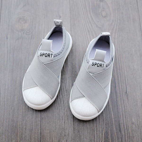 Kids Solid Color Canvas Casual Shoes Slip On Cool Patch Children Sneakers Cute Baby Girls Boys Shoes