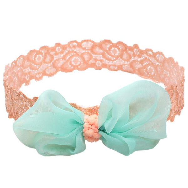 Baby Mesh Yarn Lace Flower Bow Headband Head-wear Fashion Girl Party Birthday Dress Wear Accessories