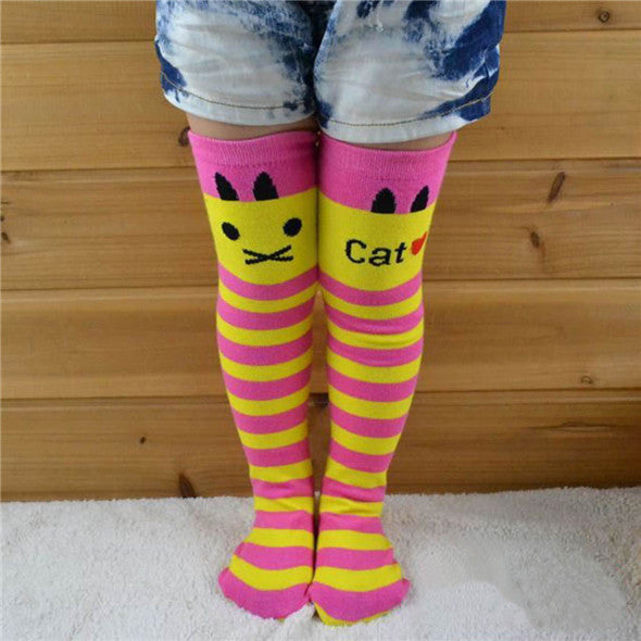 Toddlers Baby Kids Girls Knee High Socks School Cotton Tights Striped Stockings for Girls 1-8Y Collant Fille
