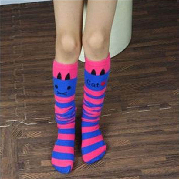 Toddlers Baby Kids Girls Knee High Socks School Cotton Tights Striped Stockings for Girls 1-8Y Collant Fille