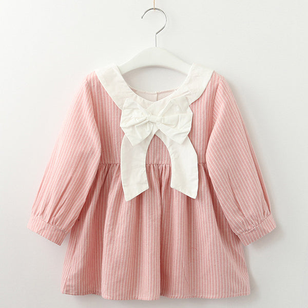 Bear Leader Girls Dress 2018 New Autumn Casual Ruffles A-Line Striped Full Sleeve Kids Dress For 3T-7T