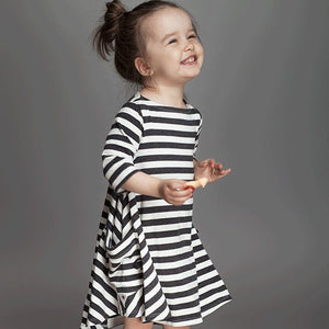 Bear Leader Girls dresses 2018 New spring&autumn casual style Asymmetrical striped princess dress The party for children clothes
