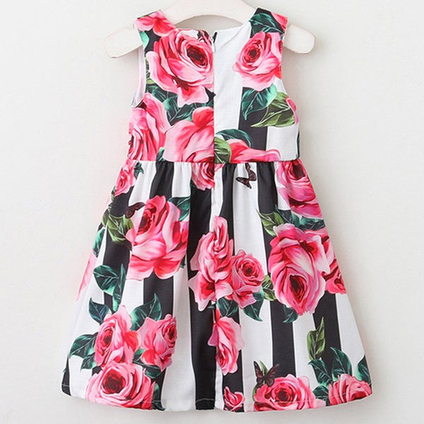 Bear Leader Girls Dresses 2018 New Fashion Princess Clohting Lush Leaves Flower Pattern Sleeveless Girls Dresses For 3-8 Years