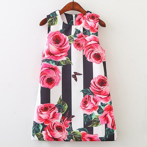 Bear Leader Girls Dresses 2018 New Fashion Princess Clohting Lush Leaves Flower Pattern Sleeveless Girls Dresses For 3-8 Years