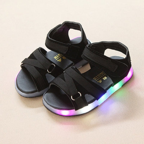Newest Kids Shoes Breathable Boys Girls LED Light-weight Children Sandals Flexible Soft Shoes Kids