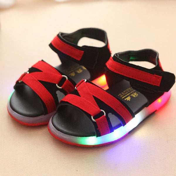 Newest Kids Shoes Breathable Boys Girls LED Light-weight Children Sandals Flexible Soft Shoes Kids