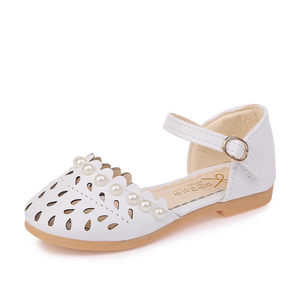 New Children Princess Pearl Beading Sandals Kids Comfortable Beach Shoes Fashion Cute Shoes Girls