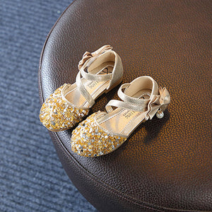 Hot Sale New Fashion Kids Girls Sequin Bow Sandals Children Sandals Summer Girl Sweet Princess Sandals Shoes