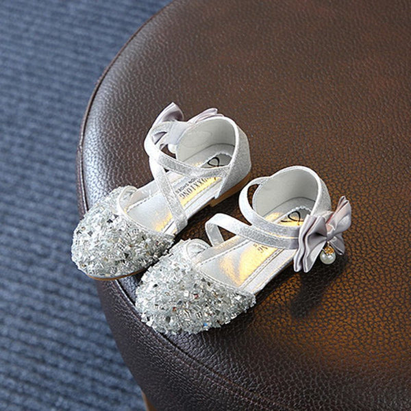 Hot Sale New Fashion Kids Girls Sequin Bow Sandals Children Sandals Summer Girl Sweet Princess Sandals Shoes