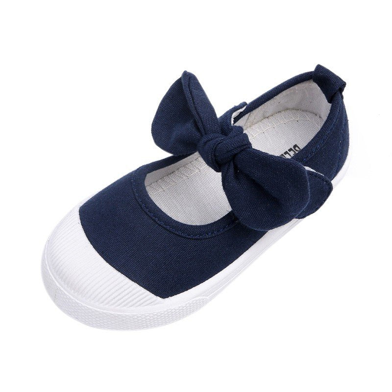 Baby Girl's Bow Casual Shoes Cotton Fashion Soft Comfortable Canvas Shoes For Baby To Walk