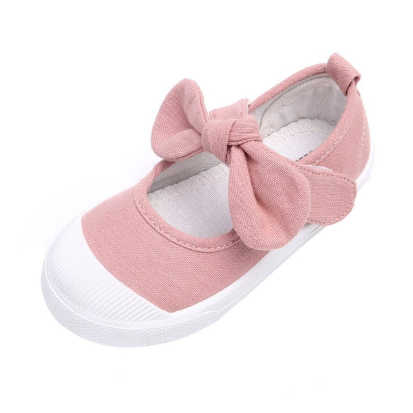 Baby Girl's Bow Casual Shoes Cotton Fashion Soft Comfortable Canvas Shoes For Baby To Walk