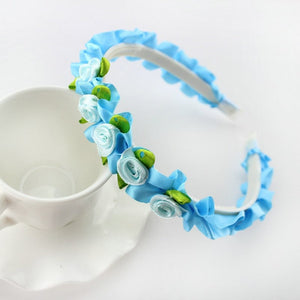 Colorful Kids Ribbon Rose Flower Headbands Garland Hair Band Prom Head Wrap Girls Hair Accessories